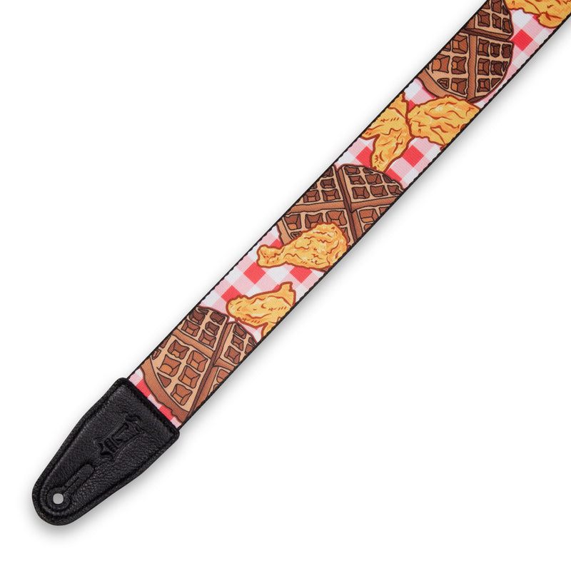 Levy's MPD2-118 Sangle de guitare en polyester – 5,1 cm (motif poulet et gaufres)