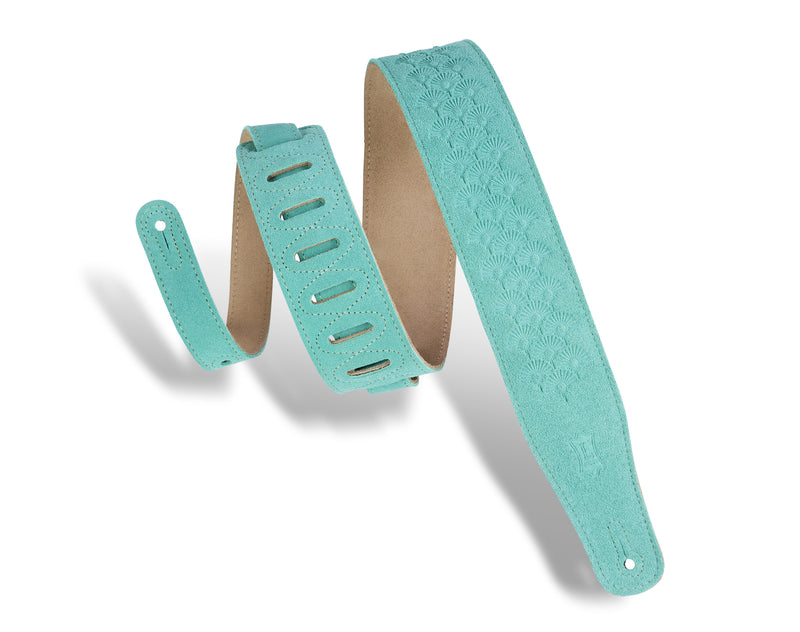 Levy's MS26DE Dandelion Emboss Guitar Strap - 2.5" (Seafoam Suede)