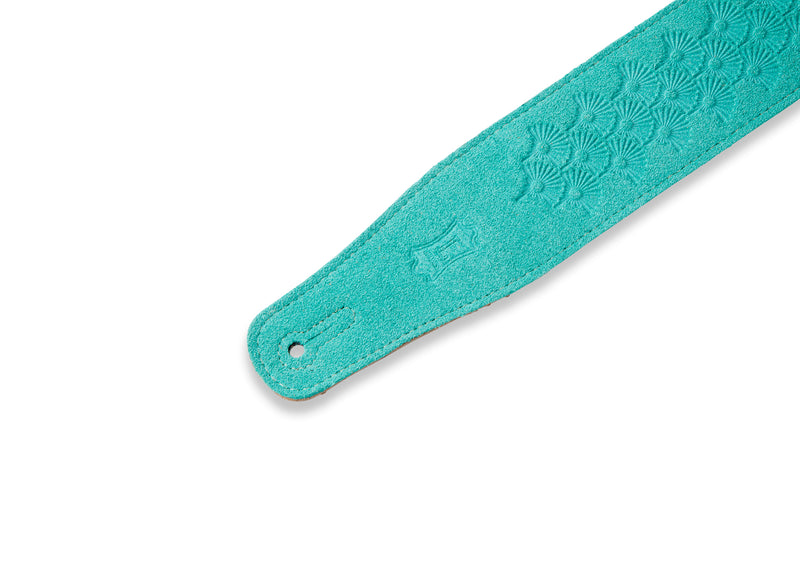 Levy's MS26DE Dandelion Emboss Guitar Strap - 2.5" (Seafoam Suede)