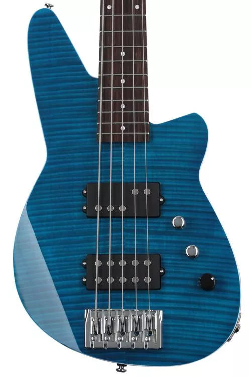 Reverend Mercalli MRC5FM 5 FM 5-string Bass Guitar - Transparent Blue
