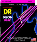 DR Handmade Strings NPB-45 Neon Pink Coated Bass Strings - Medium (45-105)
