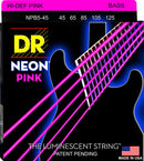 DR Handmade Strings NPB5-45 Neon Pink Coated 5-String Bass Strings - Medium (45-125)