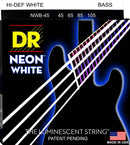 DR Handmade Strings NWB-45 Neon White K3 Coated Bass Strings - Medium (45-105)