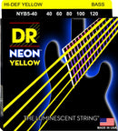 DR Handmade Strings NYB5-40 Neon Yellow Coated 5-String Bass Strings - Light (40-120)