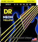 DR Handmade Strings NYE-9 Neon Yellow Coated Electric Guitar Strings - Light (9-42)