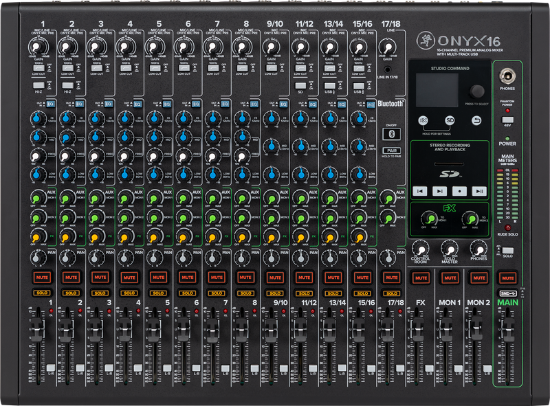 Mackie ONYX16 16-Channel Premium Analog Mixer With Multitrack USB