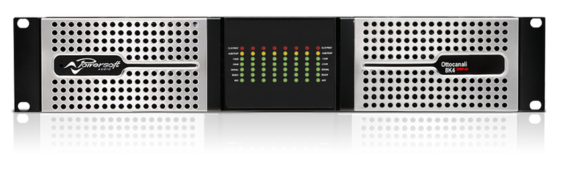Powersoft OTTOCANALI 8K4 DSP+D 8-Channel Power Amplifier for Lo-Z and Hi-Z transducers - Red One Music