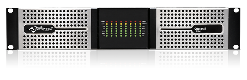 Powersoft OTTOCANALI 8K4 8-Channel Power Amplifier for Lo-Z and Hi-Z transducers - Red One Music