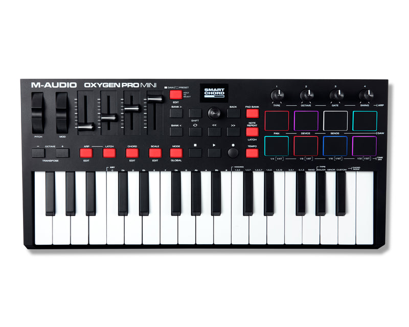 M-Audio OXYGEN PRO MINI Contrôleur MIDI USB 32 mini-touches
