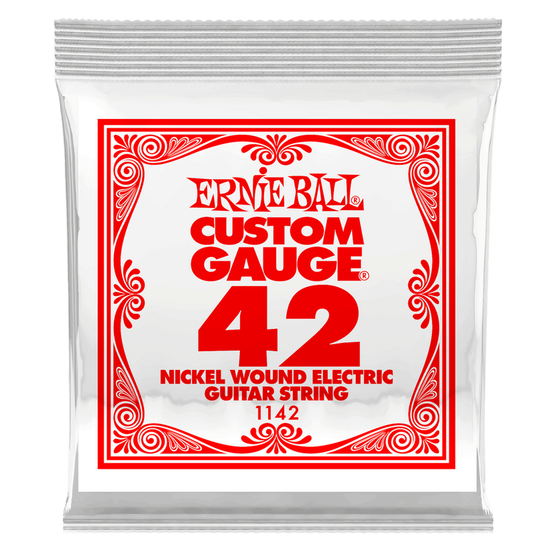 Corde de guitare électrique Ernie Ball 1142EB en nickel enroulé, calibre personnalisé, 0,042