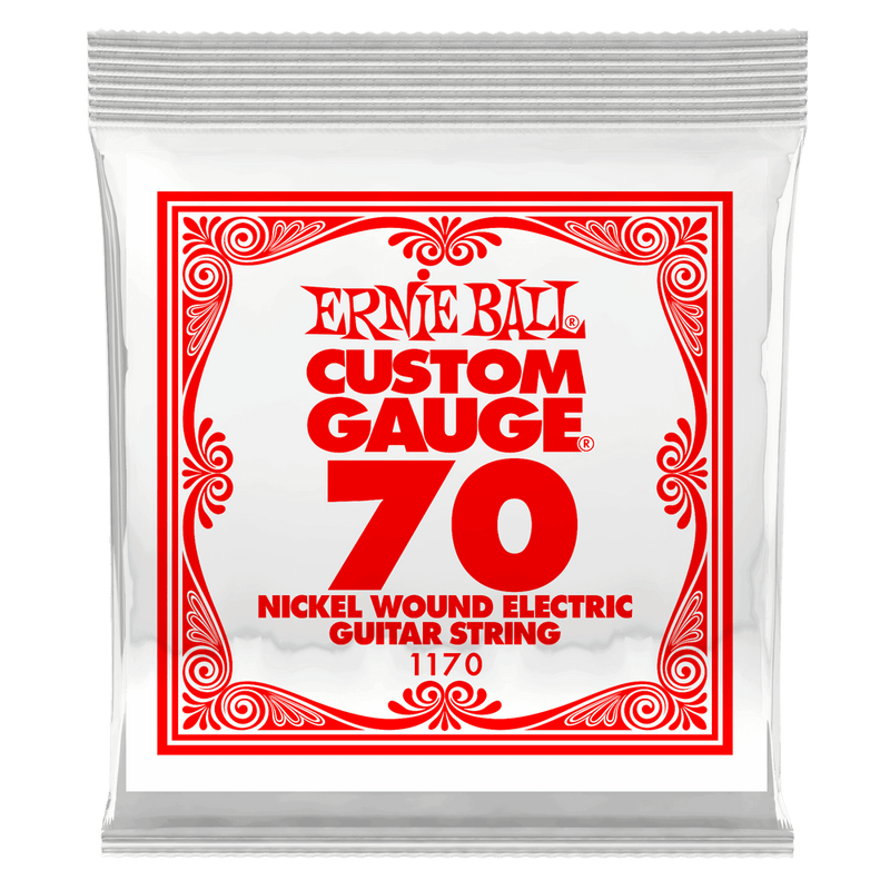 Ernie Ball 1170EB Lot de 3 cordes pour guitare électrique en nickel enroulées sur mesure - 0,070