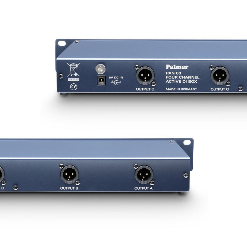 Palmer PAL-PAN03 19" 4-Channel Powered DI Box