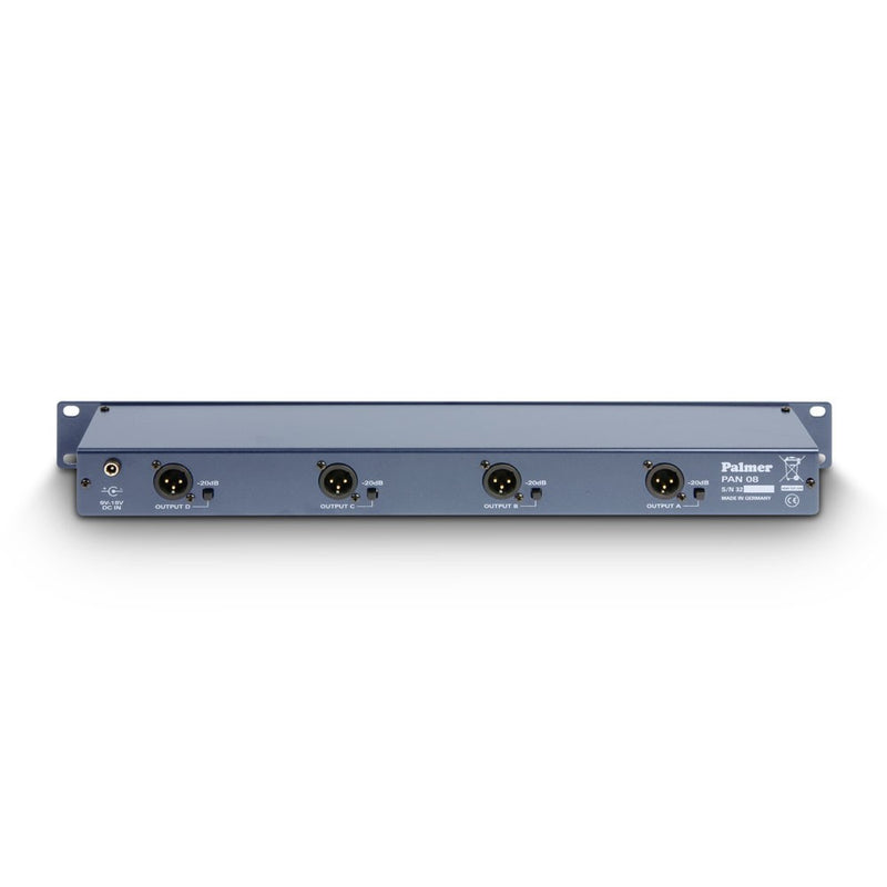 Palmer PAL-PAN08 Boîtier d'isolation DI/ligne alimenté à 4 canaux 19"