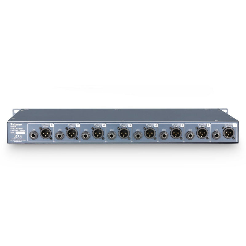 Palmer PAL-PAN16 19" 8 Channels Passive DI Box