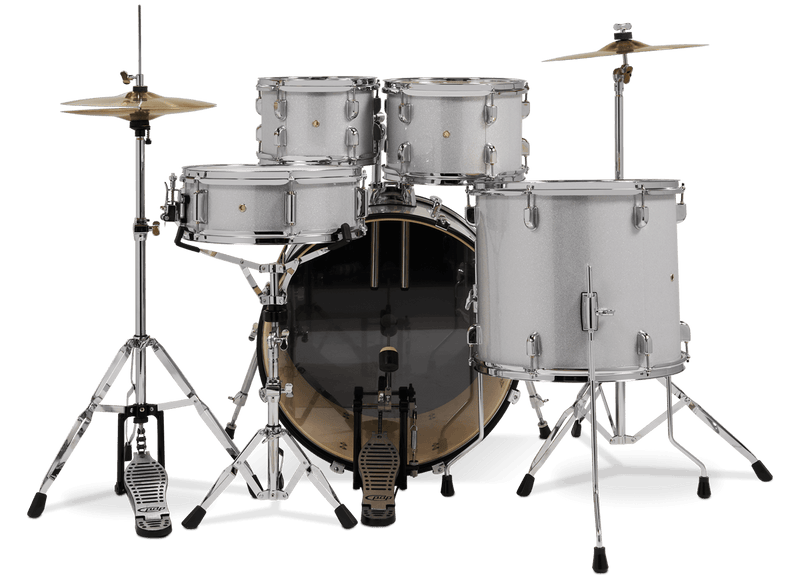 PDP PDCE2215KTDW Center Stage 5-Piece Complete Drum Set (Diamond White Sparkle)