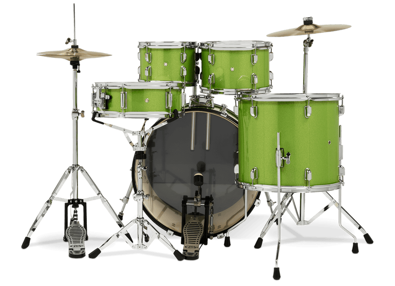 PDP PDCE2215KTEL Center Stage 5-Piece Complete Drum Set (Electric Green Sparkle)