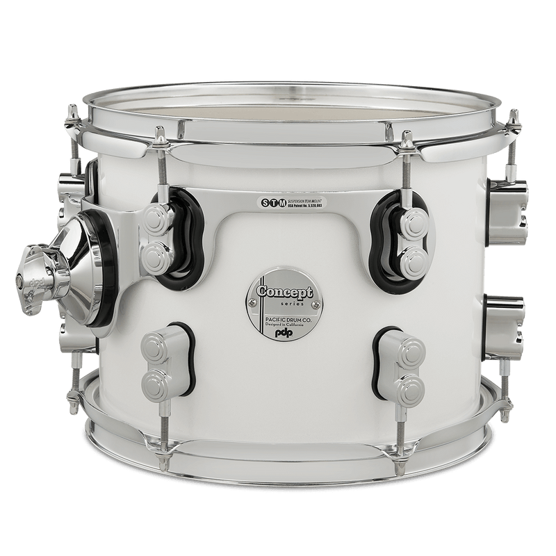PDP PDCM0810STPW Concept Maple Lacquer Suspended Tom (Pearlescent White) - 8" x 10"
