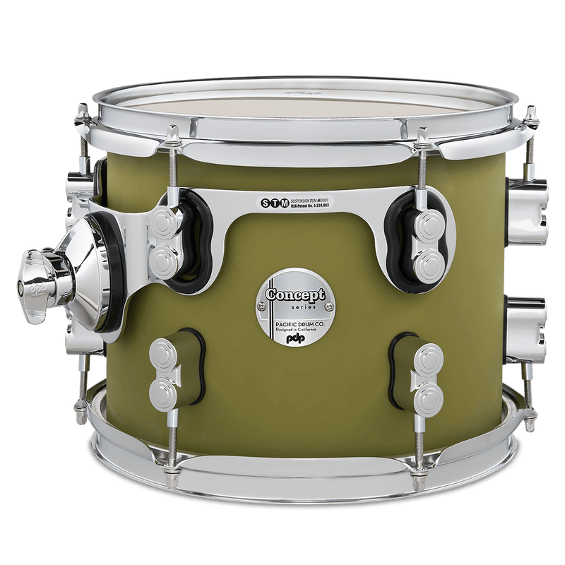 PDP PDCM0810STSO Concept Maple Finish Ply Suspended Tom (Satin Olive) - 8" x 10"
