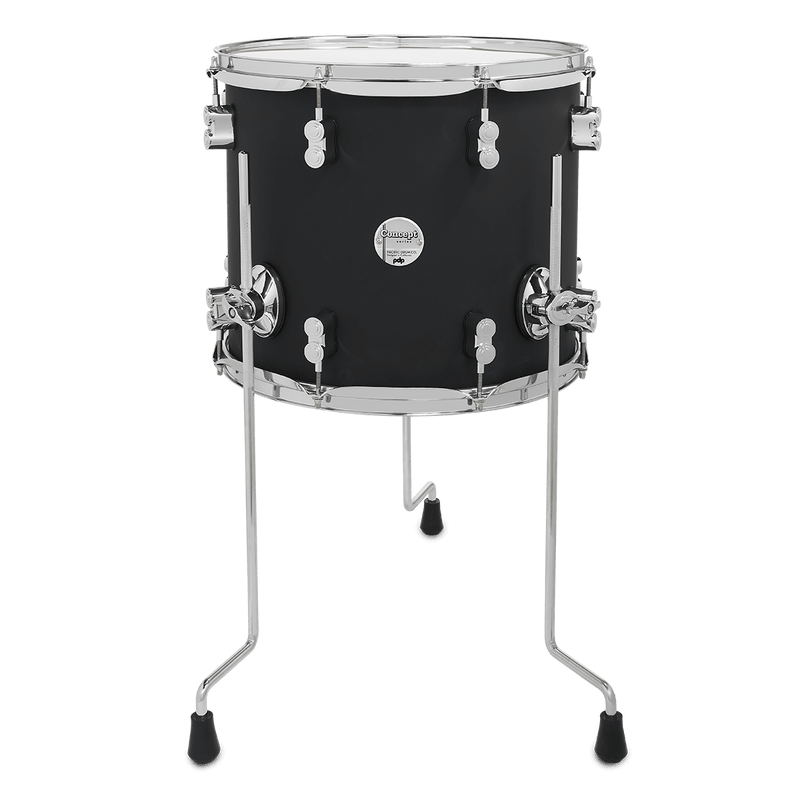 PDP PDCM1214TTBK Concept Maple Finish Ply Floor Tom (Satin Black) - 12" x 14"
