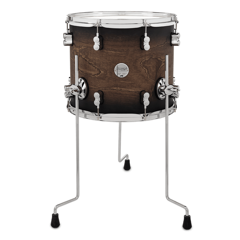 PDP PDCM1214TTSCB Concept Maple Lacquer Floor Tom (Satin Charcoal Burst) - 12" x 14"