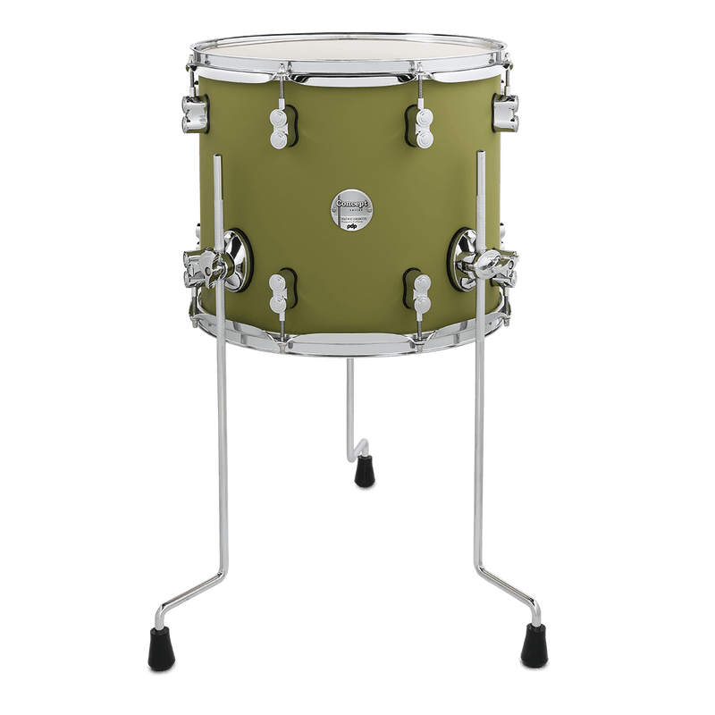 PDP PDCM1214TTSO Concept Maple Finish Ply Floor Tom (Satin Olive) - 12" x 14"