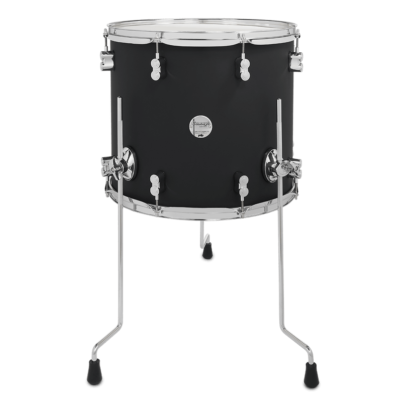 PDP PDCM1416TTBK Concept Maple Finish Ply Floor Tom (Satin Black) - 14" x 16"