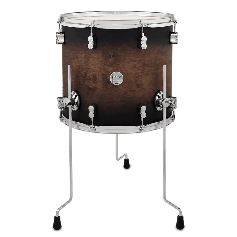PDP PDCM1416TTSCB Concept Maple Lacquer Floor Tom (Satin Charcoal Burst) - 14" x 16"
