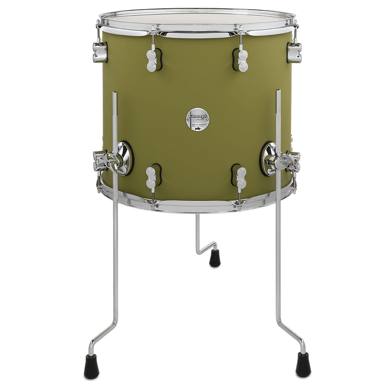 PDP PDCM1416TTSO Concept Maple Finish Ply Floor Tom (Satin Olive) - 14" x 16"