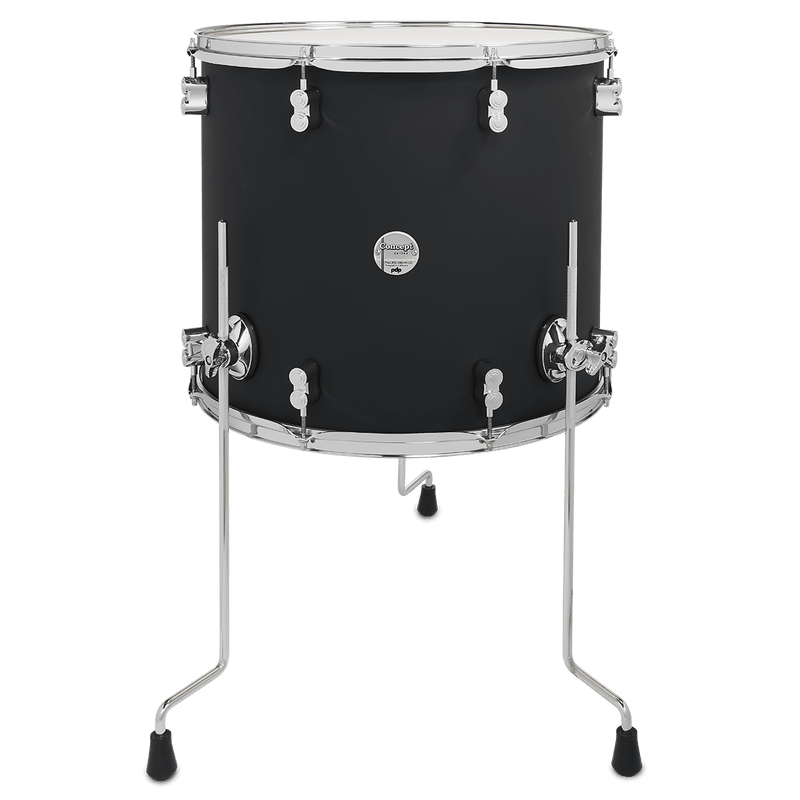 PDP PDCM1618TTBK Concept Maple Finish Ply Floor Tom (Satin Black) - 16" x 18"