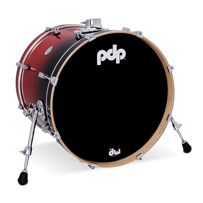 PDP PDCM1620KKRB Concept Maple Lacquer Grosse caisse 16" x 20" - Rouge à noir fondu