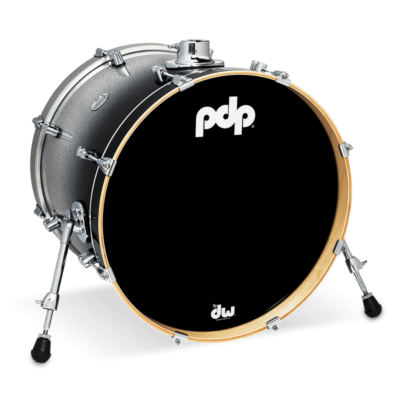 PDP PDCM1620KKSB Concept Maple Lacquer Grosse caisse 16" x 20" - Argenté à noir fondu