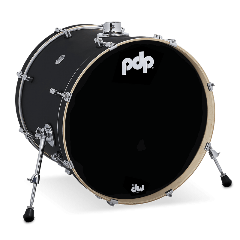 PDP PDCM1822KKBK Concept Maple Finish Ply Bass Drum (Satin Black) - 18" x 22"