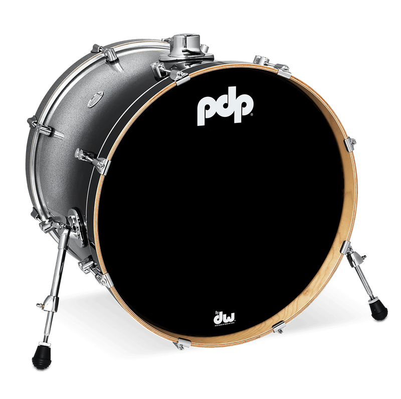 PDP PDCM1822KKSB Concept Maple Lacquer Grosse caisse 18" x 22" - Argenté à noir fondu