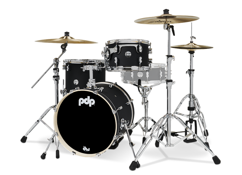 PDP PDCM18BPBK Concept Maple 3-Piece Bop Shell Pack Finish Ply (Satin Black)