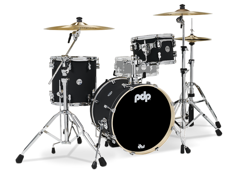 PDP PDCM18BPBK Concept Maple 3-Piece Bop Shell Pack Finish Ply (Satin Black)