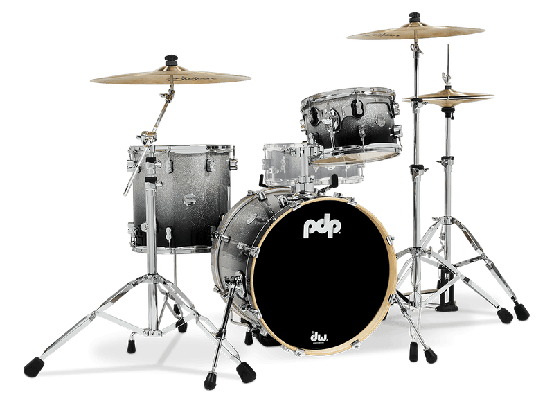 PDP PDCM18BPSB Concept Maple 3-Piece Bop Shell Pack Lacquer Finish (Silver to Black Fade)