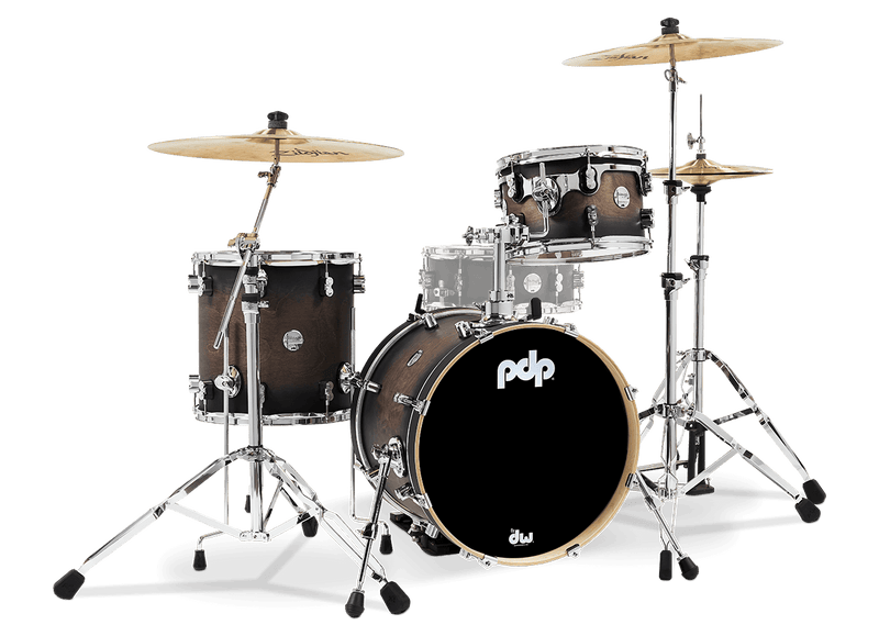 PDP PDCM18BPSCB Concept Maple 3-Piece Bop Shell Pack Lacquer Finish (Satin Charcoal Burst)