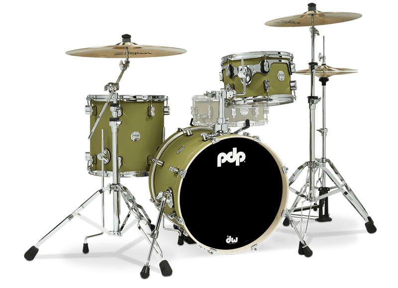 PDP PDCM18BPSO Concept Maple 3-Piece Bop Shell Pack Finish Ply (Satin Olive)