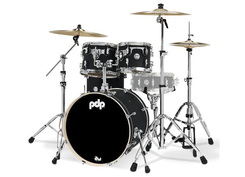 PDP PDCM20FNBK Concept Maple 4-Piece Fusion Shell Pack Finish Ply (Satin Black)