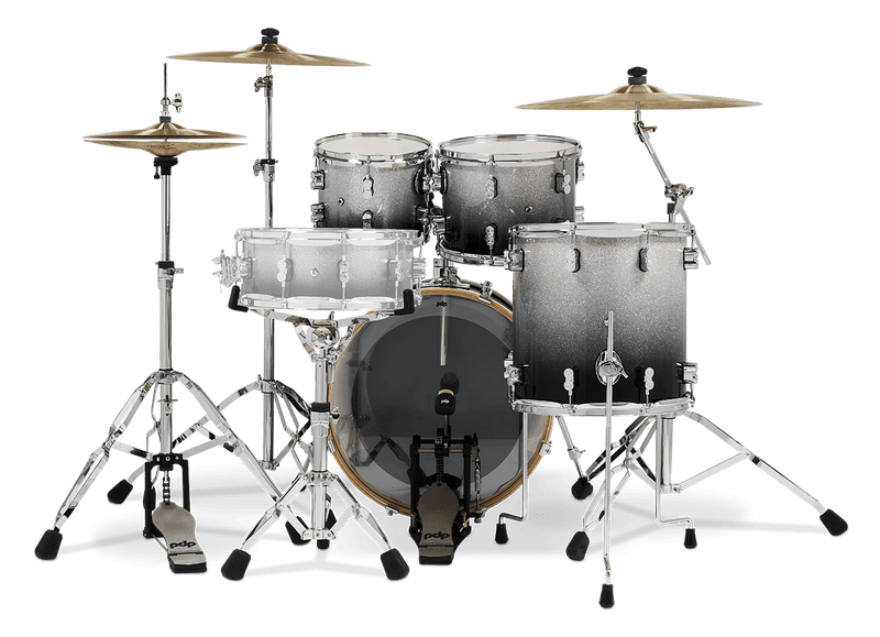 PDP PDCM20FNSB Concept Maple 4 pièces Fusion Shell Pack Finition laque - Argent à noir fondu