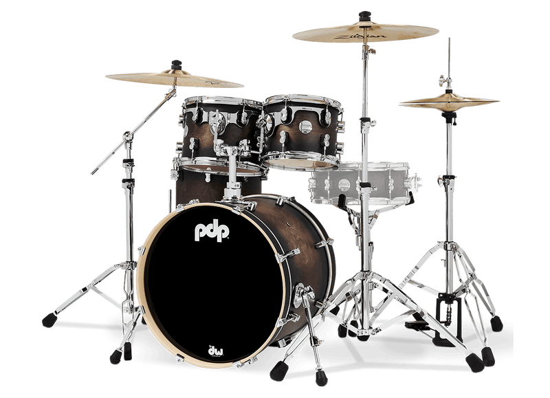 PDP PDCM20FNSCB Concept Maple 4-Piece Fusion Shell Pack Lacquer Finish (Charcoal Burst)