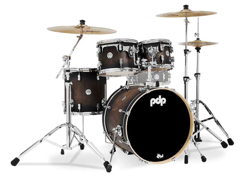 PDP PDCM20FNSCB Concept Maple 4-Piece Fusion Shell Pack Lacquer Finish (Charcoal Burst)
