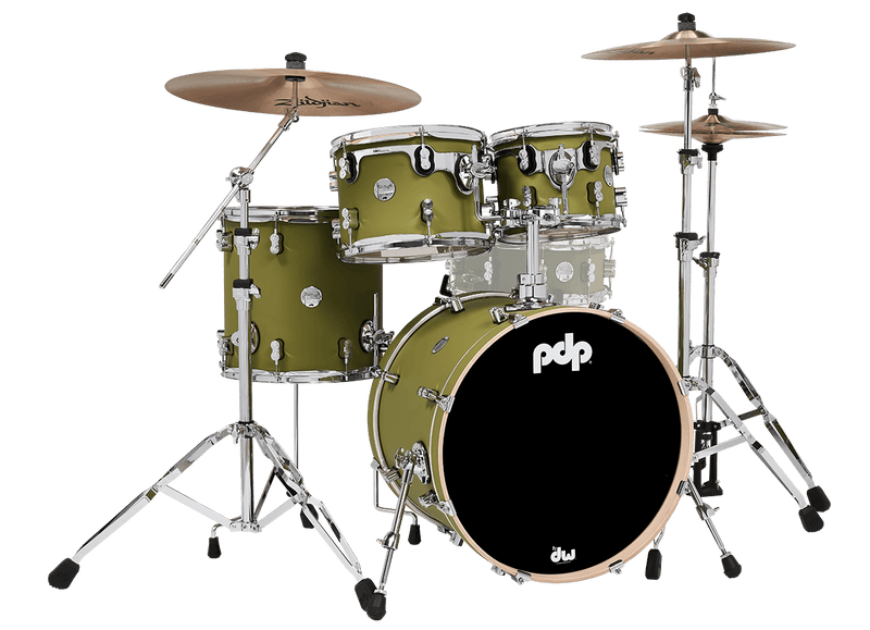 PDP PDCM20FNSO Concept Maple 4-Piece Fusion Shell Pack Finish Ply (Satin Olive)