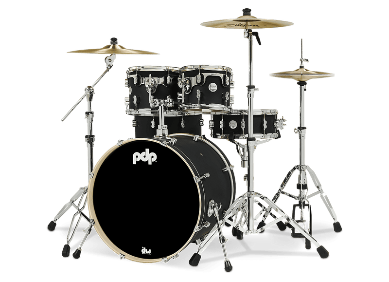 PDP PDCM2215BK Concept Maple 5-Piece Shell Pack Finish Ply (Satin Black)