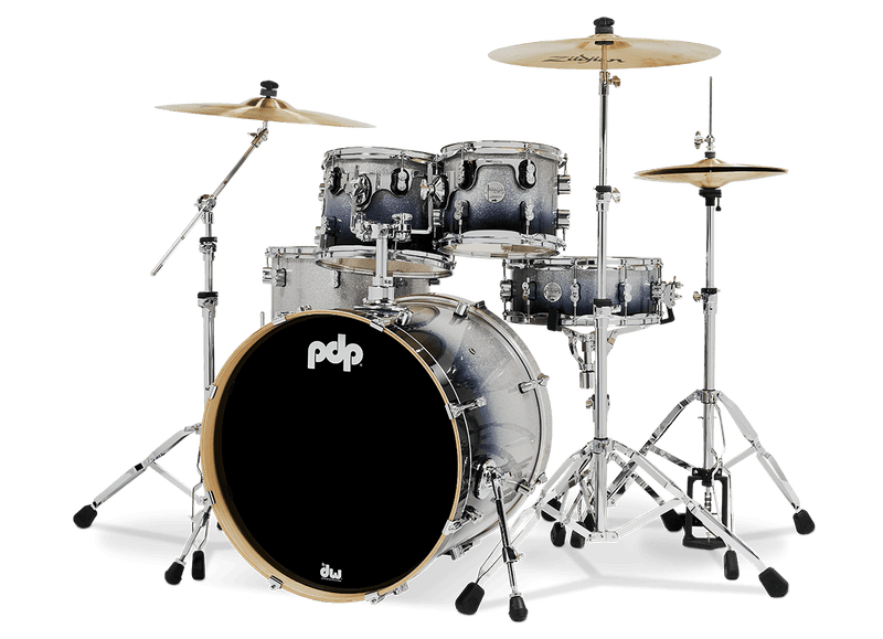 PDP PDCM2215SB Concept Maple 5-Piece Shell Pack Lacquer Finish (Silver to Black Fade)