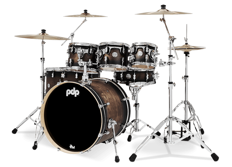PDP PDCM2217SCB Concept Maple 7-Piece Shell Pack Lacquer Finish (Satin Charcoal Burst)