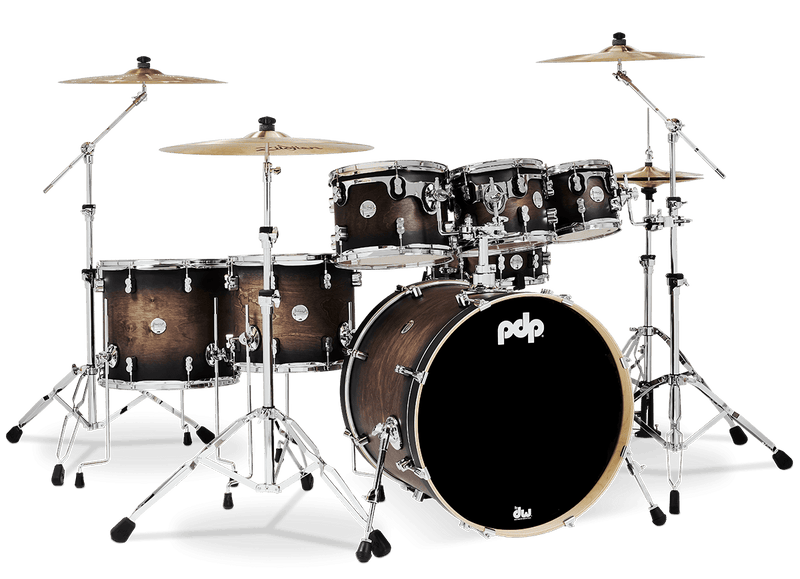 PDP PDCM2217SCB Concept Maple 7-Piece Shell Pack Lacquer Finish (Satin Charcoal Burst)