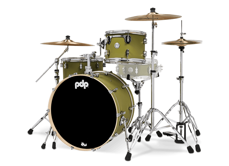 PDP PDCM24RKSO Concept Maple 3-Piece Rock Shell Pack Finish Ply (Satin Olive)