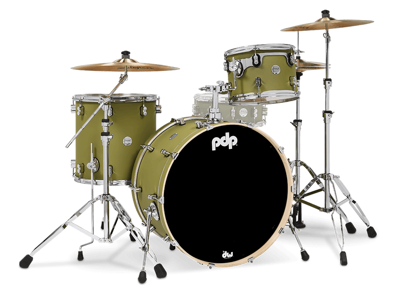 PDP PDCM24RKSO Concept Maple 3-Piece Rock Shell Pack Finish Ply (Satin Olive)