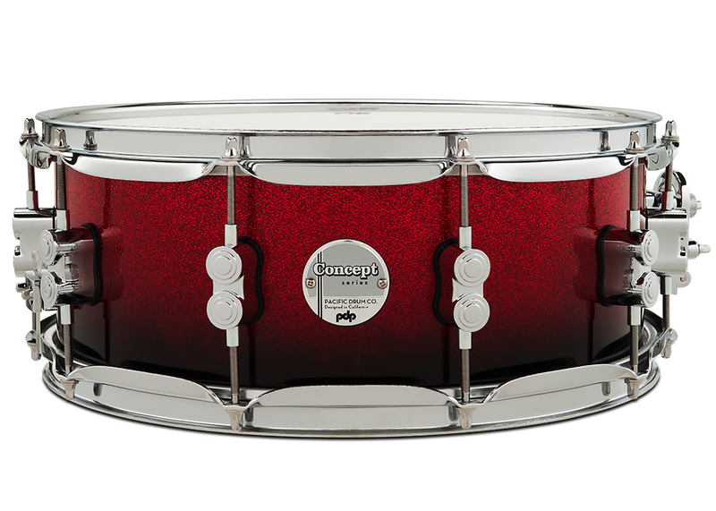 PDP PDCM5514SSRB Concept Maple Lacquer 5,5" x 14" Caisse claire - Rouge à Noir Fade
